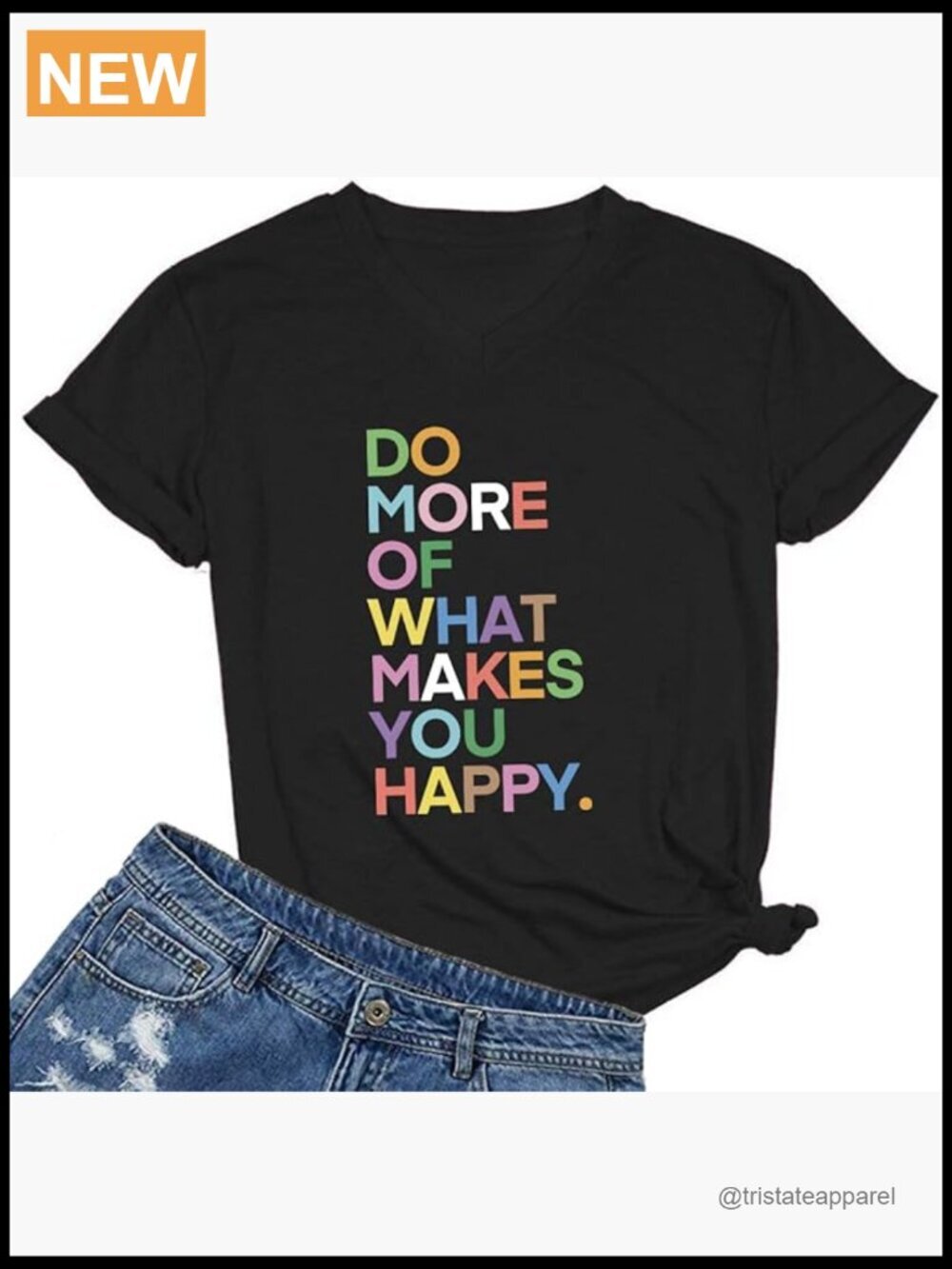 Fun Letter Graphic Tee, V-Neck Short Sleeve T-Shirt, Loose Fit